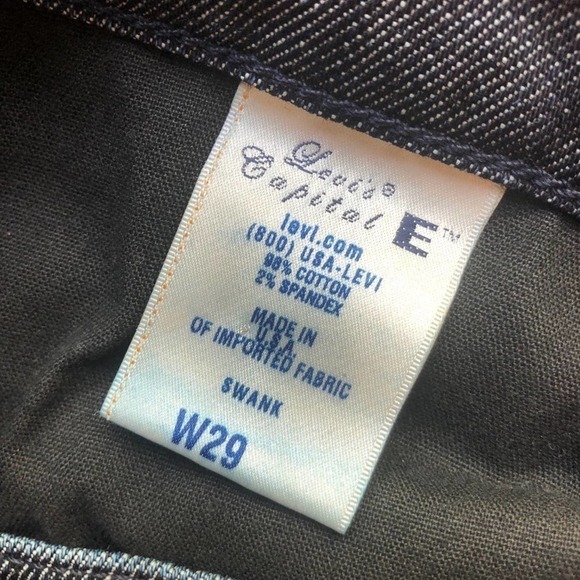Levi’s Jeans Capital E SWANK Blue Black Size 29 Low Slim Boot Tall Y2K - Picture 7 of 12